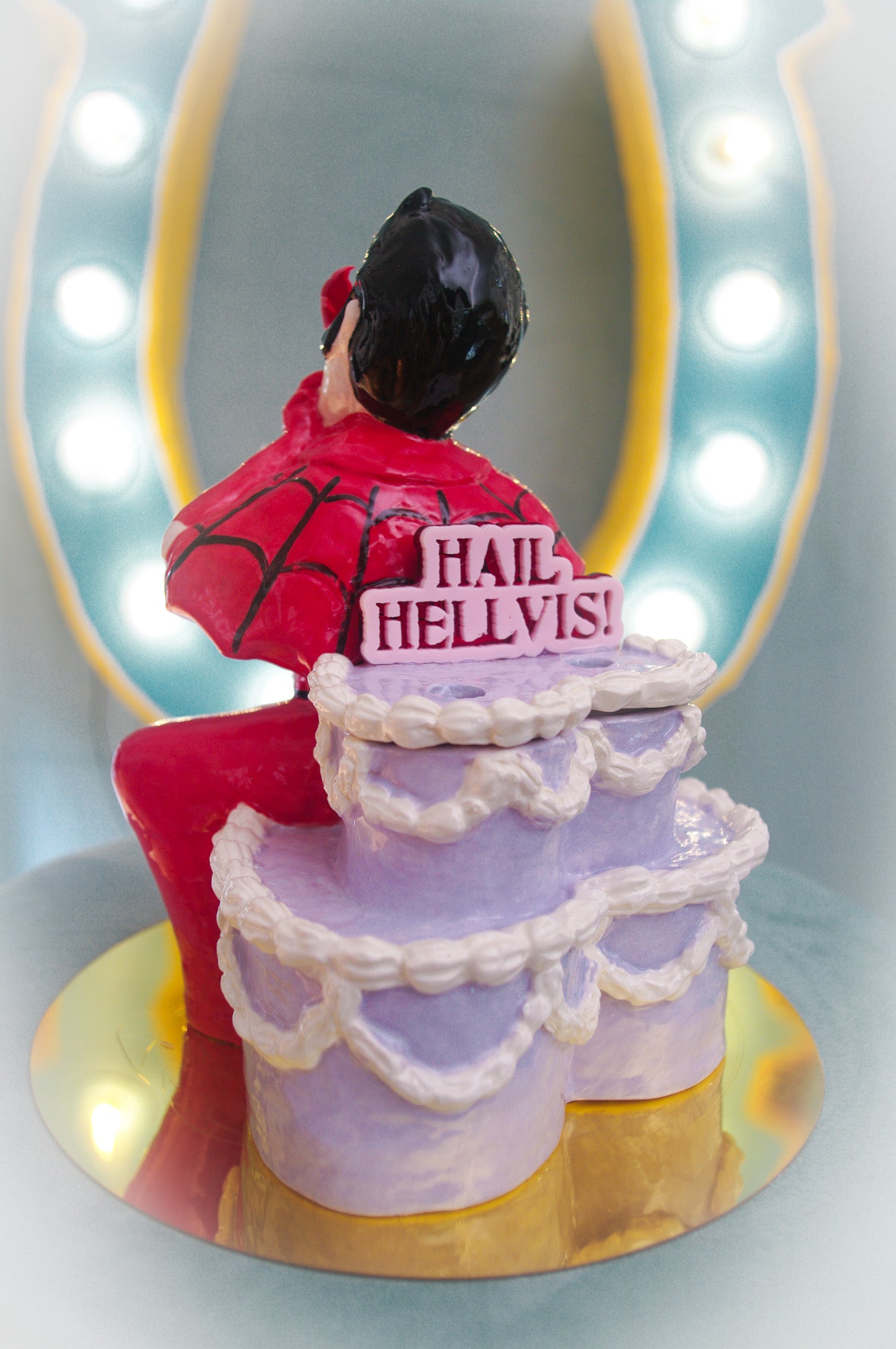 Hellvis Couple's Cocktail Mug - "Hail Hellvis" Lilac cake