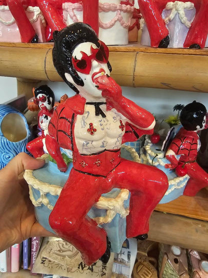 Hellvis Couple's Cocktail Mug - "Eat Me!" Blue cake